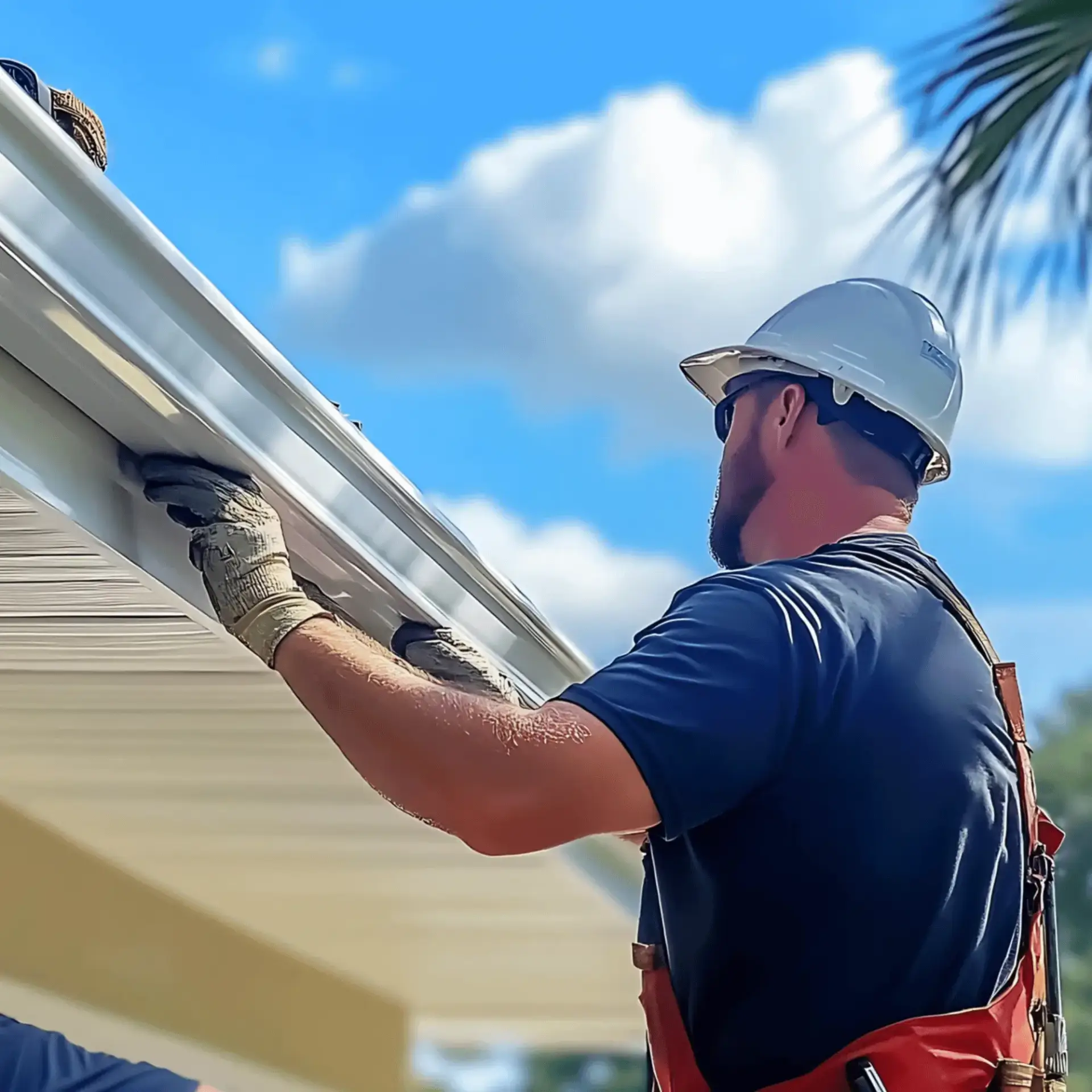 Seamless K-style gutter installation by JDH Remodeling in Prince Frederick Maryland
