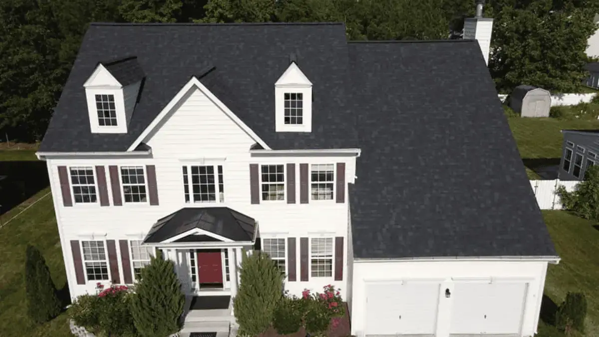 JDH Remodeling Owens Corning dark asphalt shingle roof on a Lexington Park Maryland colonial two-story home with dormers