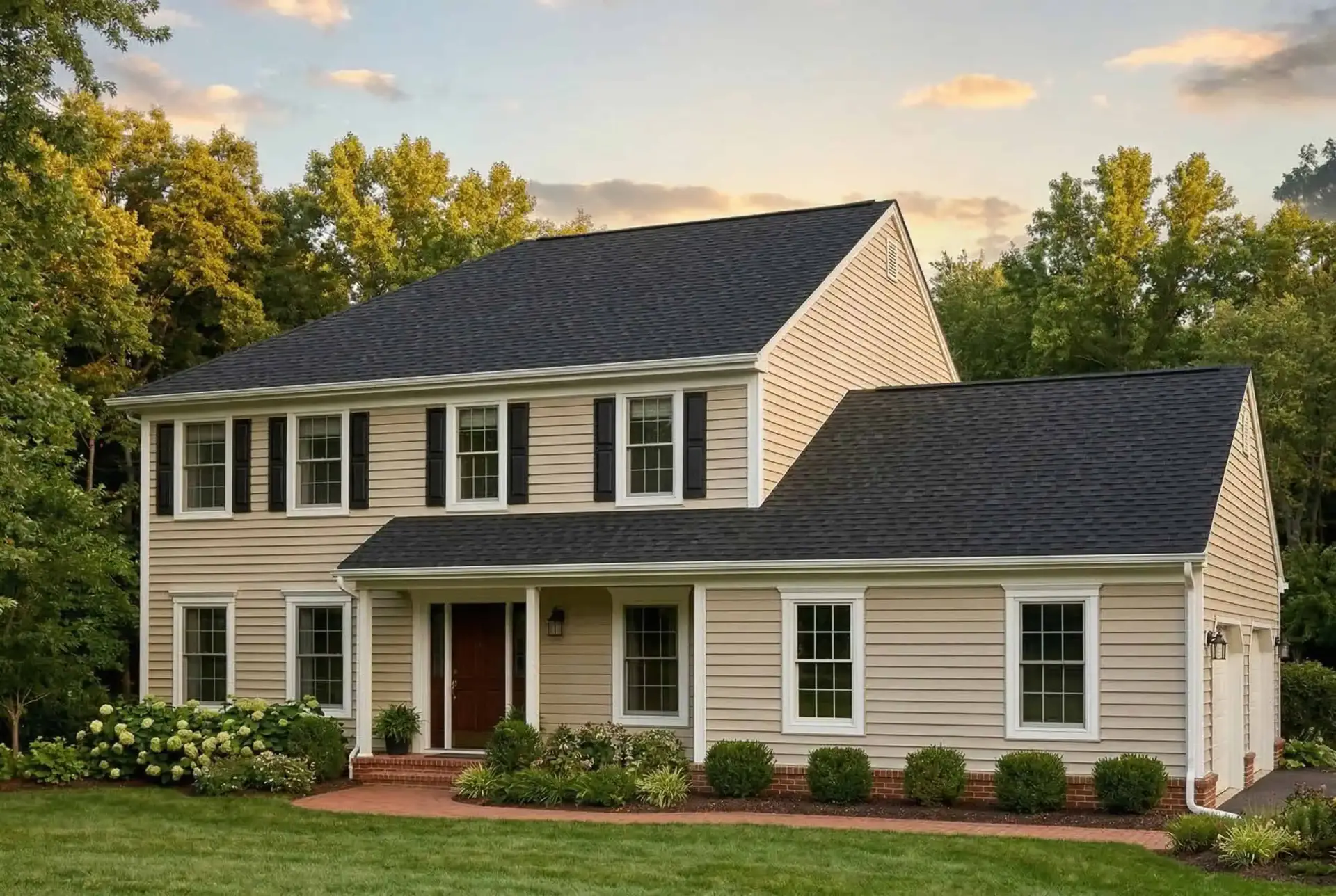 Completed Owens Corning Platinum roof replacement on colonial home in Prince Frederick, MD by JDH Remodeling — after