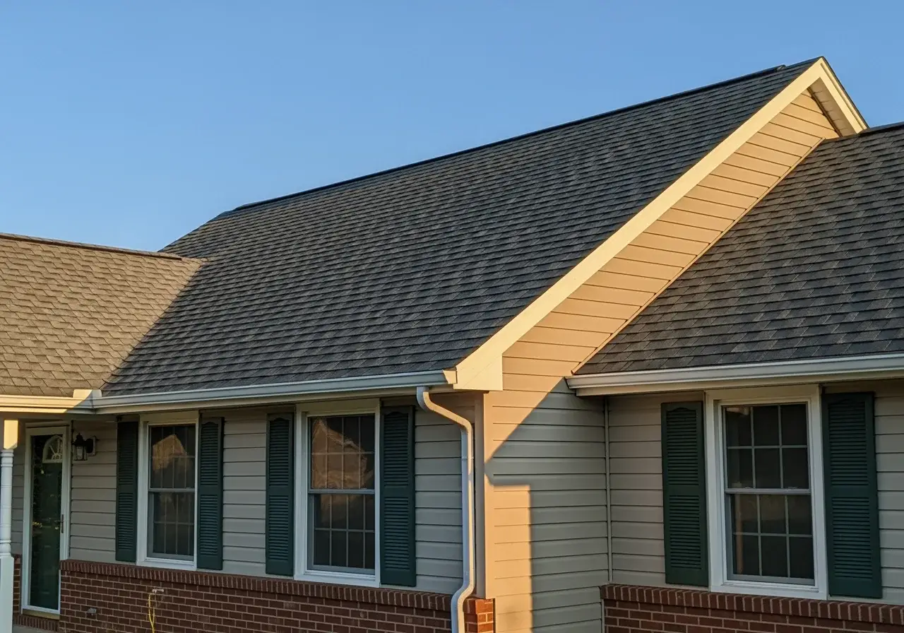 JDH Remodeling aerial completed Owens Corning Duration Estate Gray asphalt shingle roof replacement on a two-story Bryans Road Maryland colonial inside the Lackey High School catchment