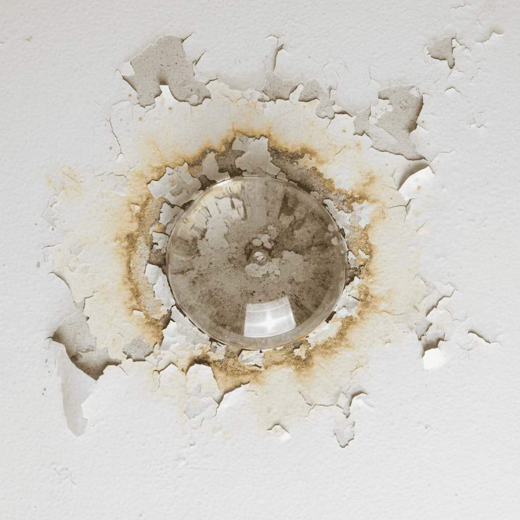 Active interior ceiling leak from pipe boot failure