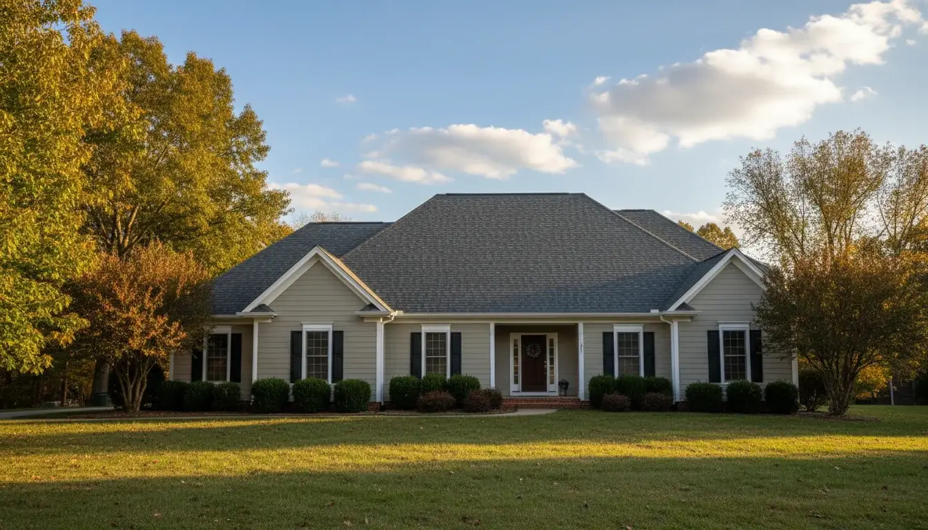 Owens Corning TruDefinition Duration architectural asphalt shingle roof on a Maryland colonial home installed by JDH Remodeling