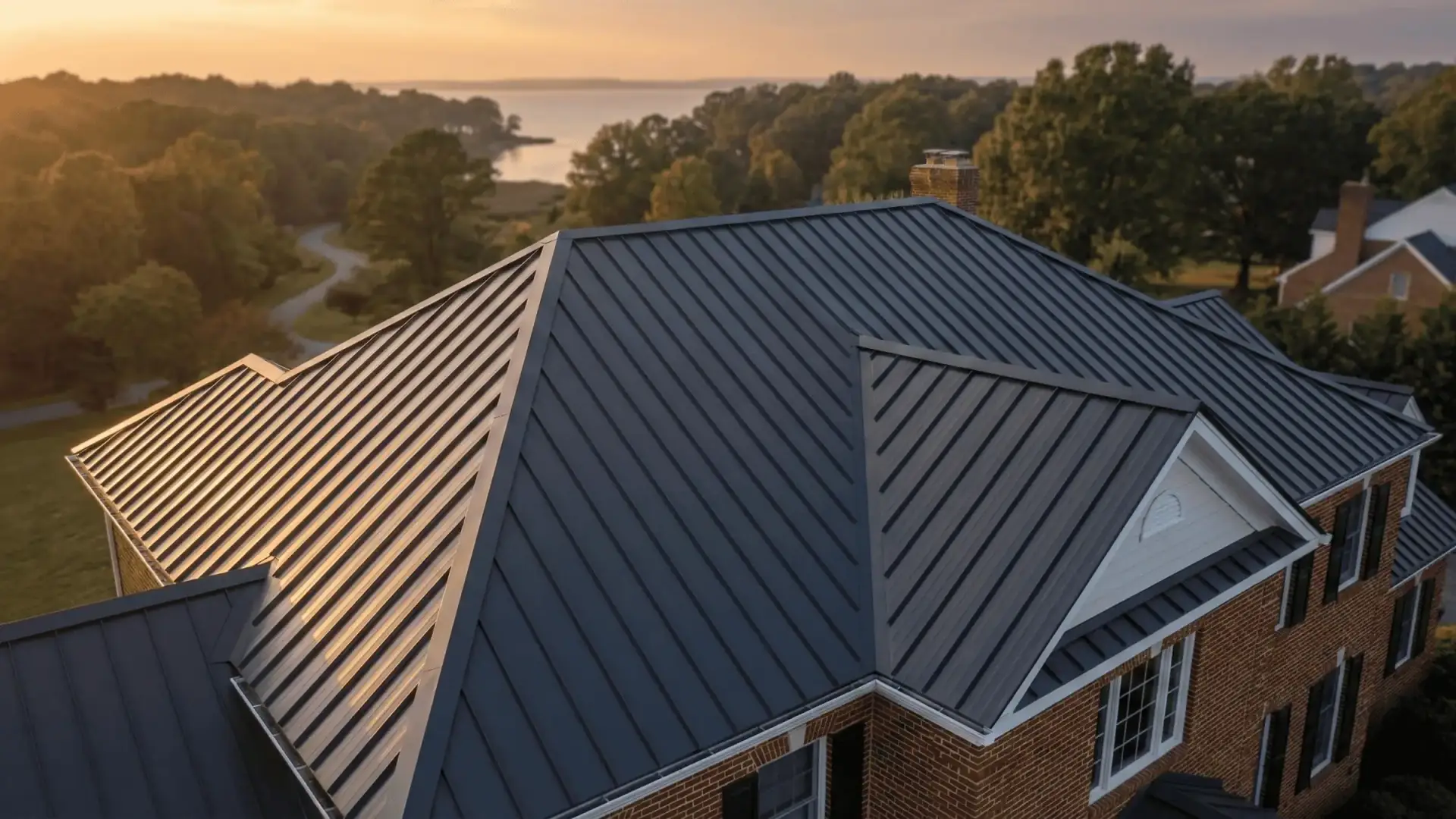 Metal roof installation on a Maryland waterfront home
