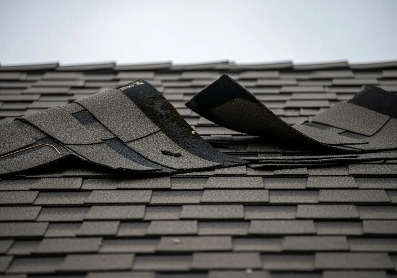 JDH Remodeling HAAG Master Certified inspector documenting wind-driven storm damage on a Prince George's County Maryland roof for an insurance claim representing the response capability JDH brings to Clinton MD storm work and Andrews AFB military-family Class-4-impact insurance upgrades