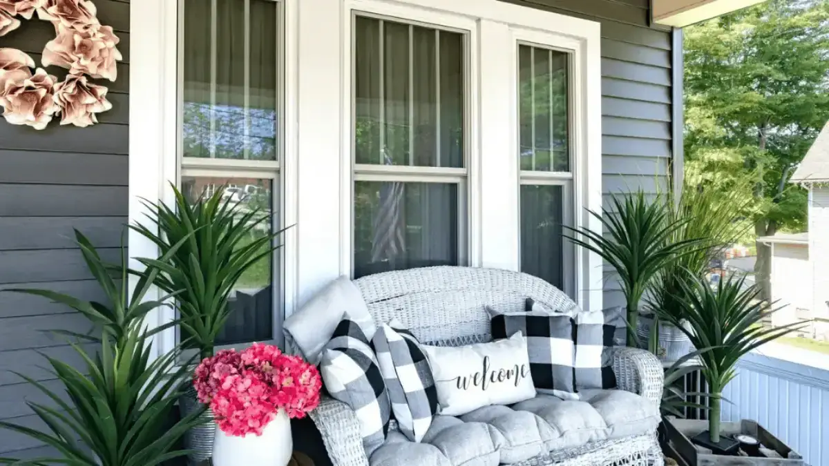 Lusby MD Roofing Contractor: Calvert Cliffs, Cove Point & Chesapeake Ranch Estates | JDH Remodeling ProVia Endure replacement windows installed by JDH Remodeling on a Calvert County Maryland home with welcoming porch styling
